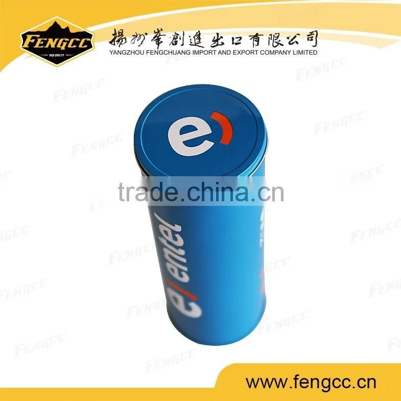 Blank silver metal tin box in embossed cutom logo