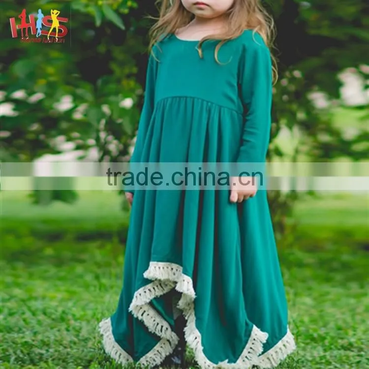 Latest Chirdren Frocks Designs White Embellished Girl Maxi Dress