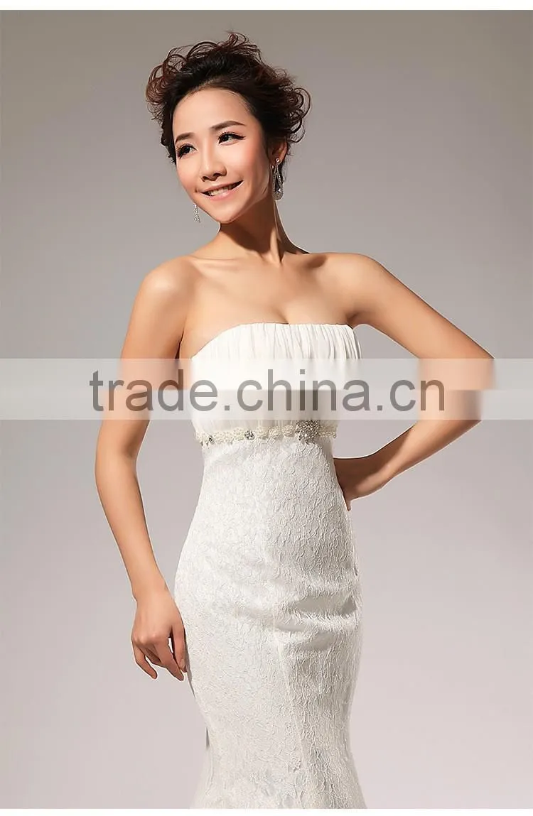 Sexy backless spaghetti straps lace wedding dress fishtail