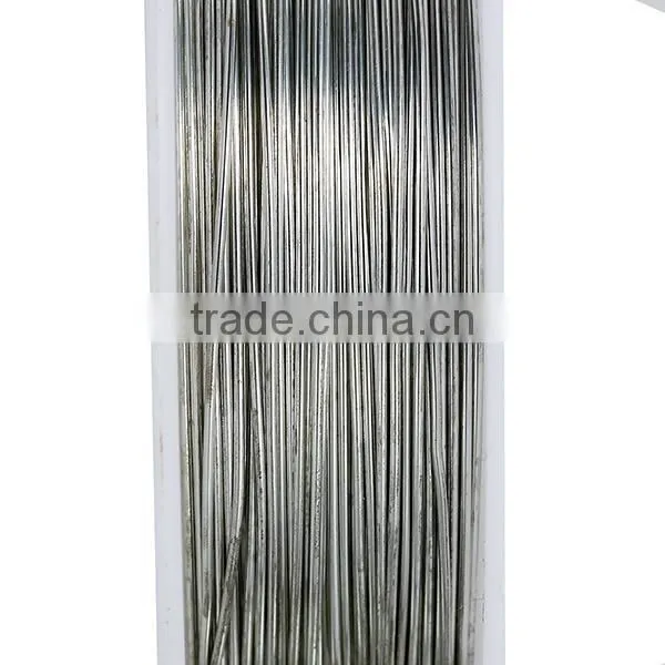 Copper Beading Wire Thread Cord Round Silver Tone 0.5mm Dia. , 2 Rolls
