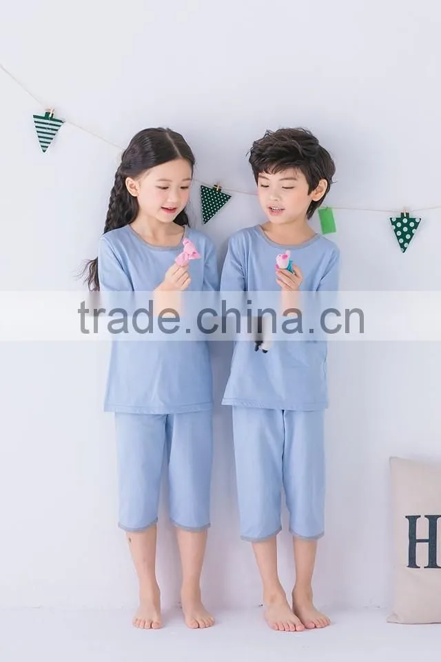 Wholesale childrens pajamas summer kinds sleepwear latest 100%cotton kids pajamas