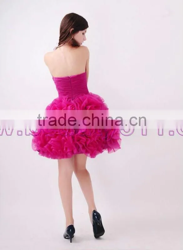 Astergarden real photo Sweetheart Beading Rose Prom Organza Cocktail dress AS145