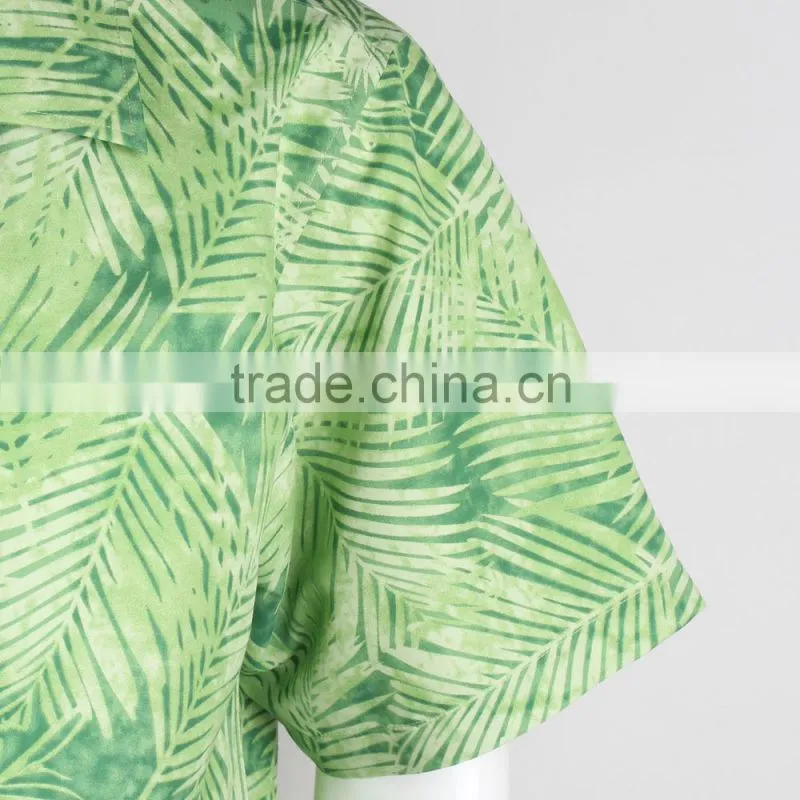 summer beach wear mens custom printed hawaiian shirt