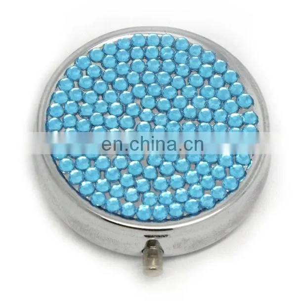 color full crystal pill box metal mini for wholesale