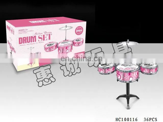 Alibaba wholesale portable pink musical instruments drum set with cheap price