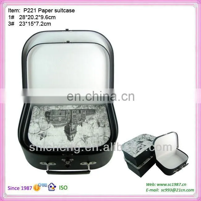 Paper cardboard suitcases box with handle for toys