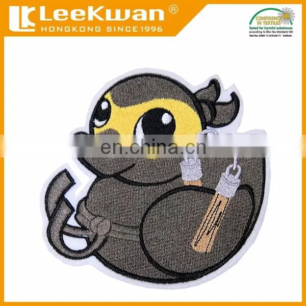 Hot sale duck design embroidery patches with sew-on backing