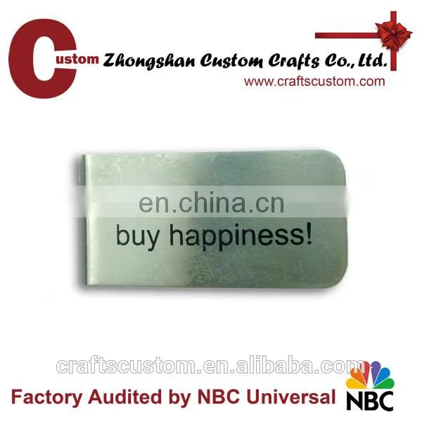 Advertising Hot bulks sale blank Souvenir metal Popular Money Clips