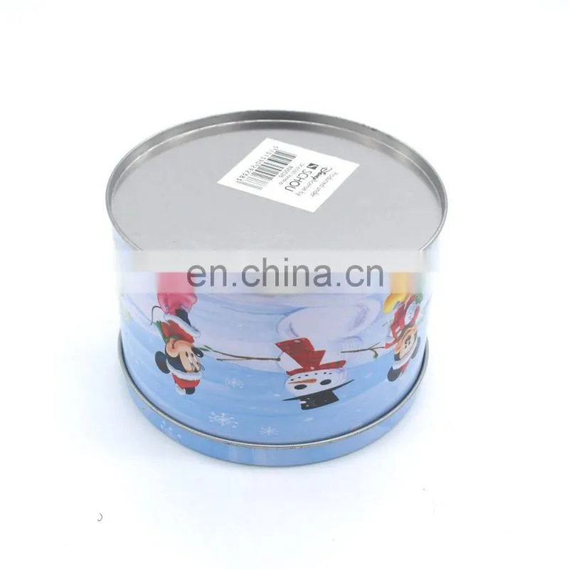 Cute round christmas gift tin boxes,metal tin box for candy/chocolate/cookies