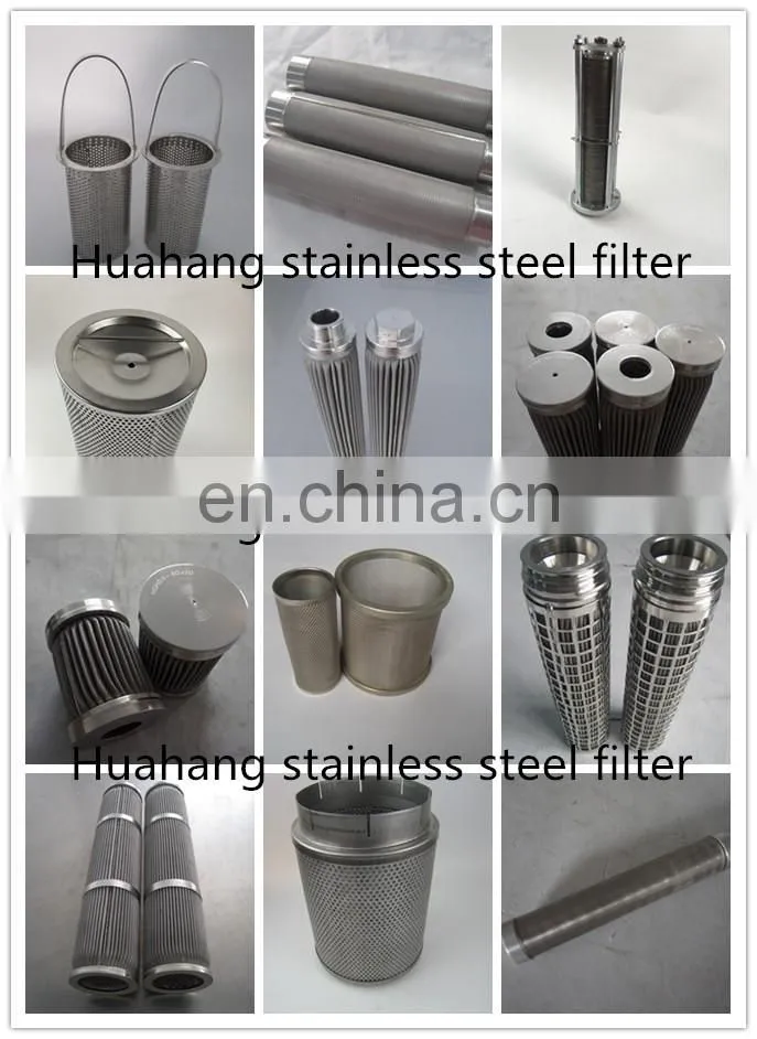 304 Stainless Steel Wire Mesh Pleated Metal Filter Element with Threaded interface