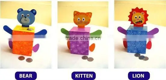 Wooden Animal DIY Coin Bank Kit