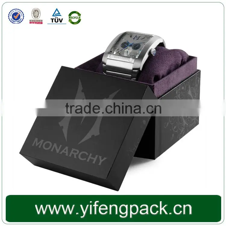 Hot Sale Luxury Red Black Cardboard Paper Wrapped Watch Box