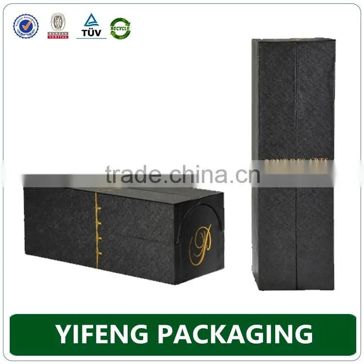 Top quality products handmade single bottle luxury leather empty cardboard paper wine packaging box wine box