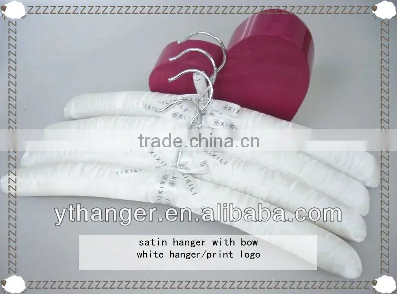 ST012 white satin hanger fabric silk hanger white