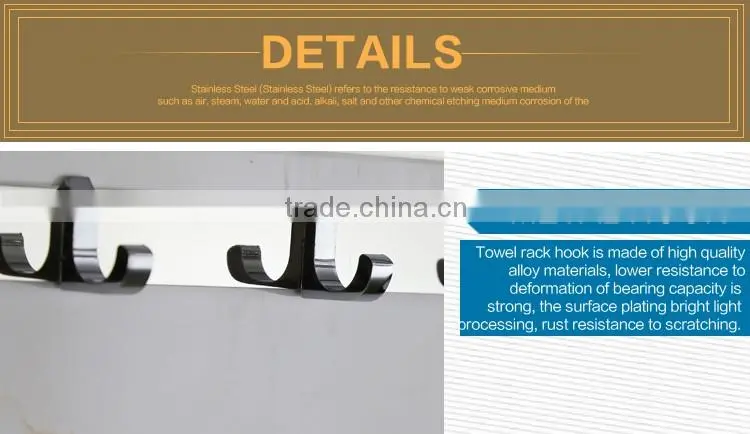 Wesda 90 degree rotation hotel bathroom tmetal towel shelf wall hook 2028