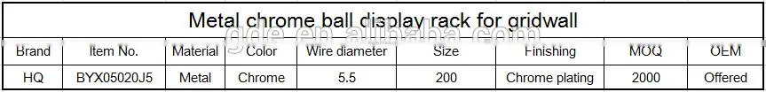 Metal display hook for gridwall display