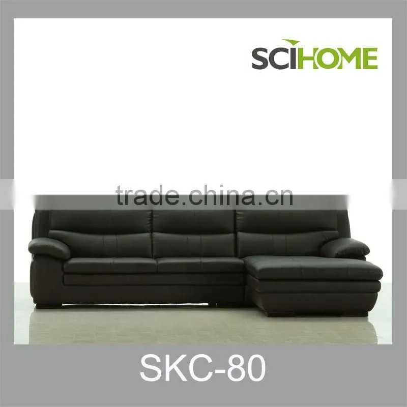 2014 Black Genuine Leather Sofa Set Living Room Sofa set