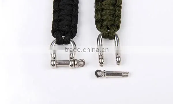 Hot promotion paracord survival bracelet with log/adjustable survival bracelet wholesale