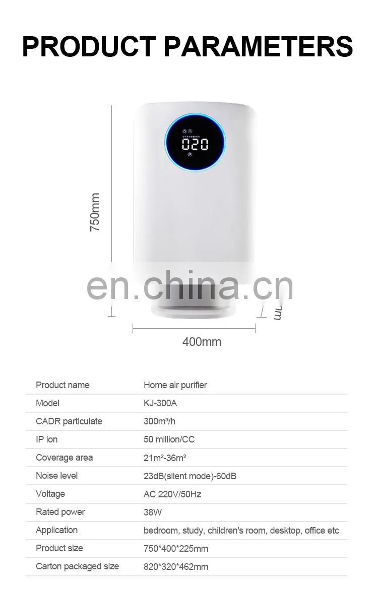 Hot Sale 2019 CE Large Home Ion Heap Air Purifier For Hotel Hospital
