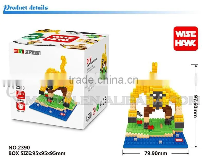 Mini Qute Kawaii WISE HAWK Kung Fu Panda 2 Po Master Monkey plastic building blocks bricks Anime cartoon model educational toy