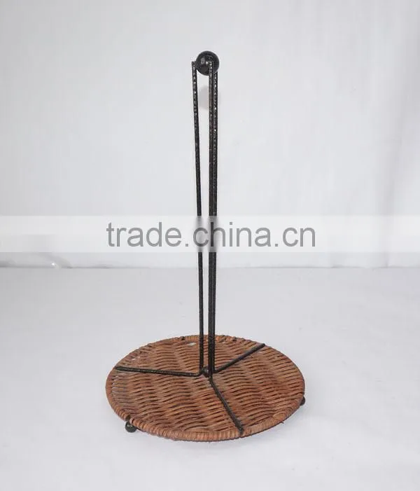 Handmade Wicker & Wire Paper Towel Holder