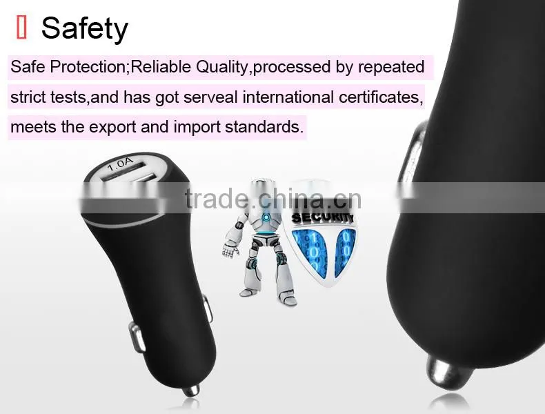 OEM Single 12v 3100amp 2 port usb car charger with rubber painting