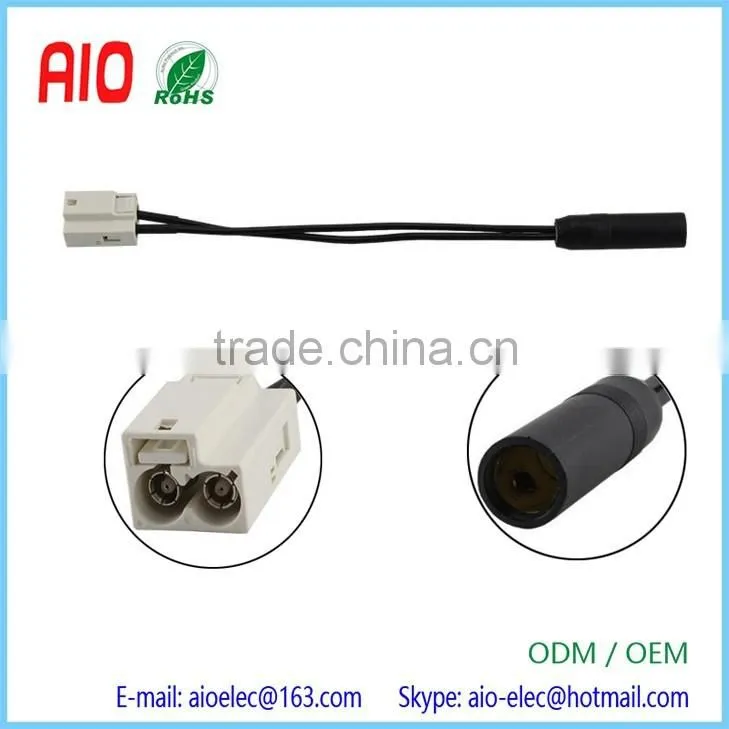 female DIN Jack to double female Fakra Jack Antenna Adapter