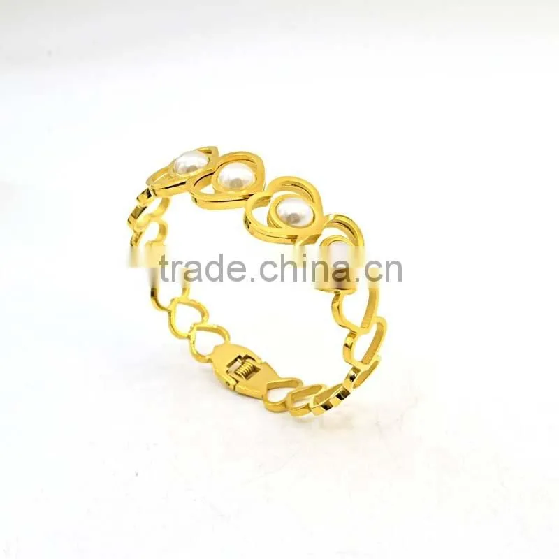 China Supplier Jewelry In Stainless Steel Gold Bangles Models Heart Style