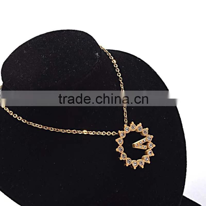 Christmas Accessories Jewelry Rhinestone Tassel Necklace Gold