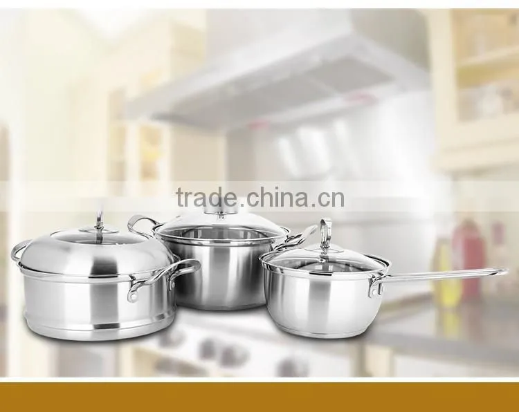 stainless steel two layers steamer pot cookware sets/ milk boiling pot/ sauce pot