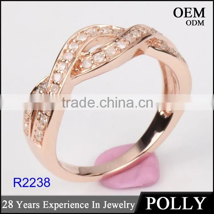 New arriving 10k rose gold latest wedding women ring designs