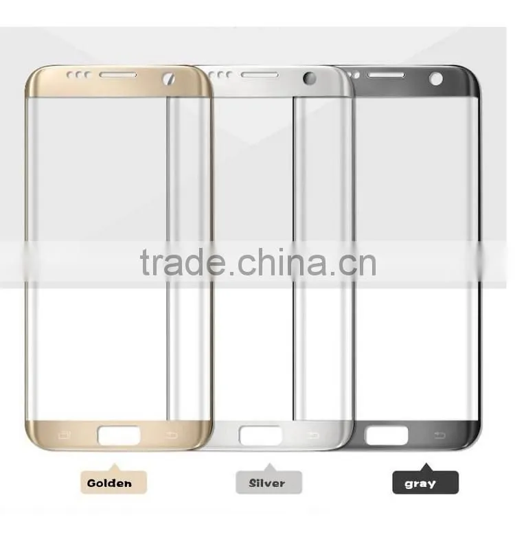 2016 Perfect Silk Print Colors Full Cover Screen Protector For Samsung Galaxy S7 Edge Curved Tempered Glass.