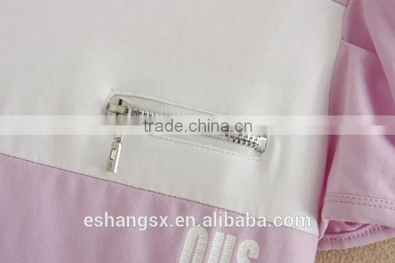 Ladies 100% cotton stripe puff sleeve t-shirt