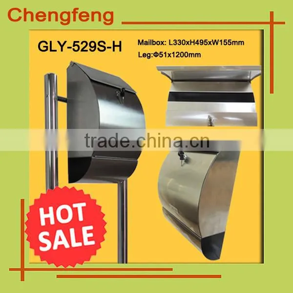Durable 18/8 Stainless Steel Free Standing Mailbox