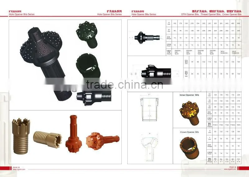 Surface drilling /Crown Hole Opener Bits from professional manufacturer with good quality/Mining machine parts