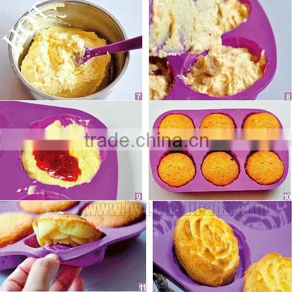 Silicone cooking spatula for flour mixing and smearing non-stick
