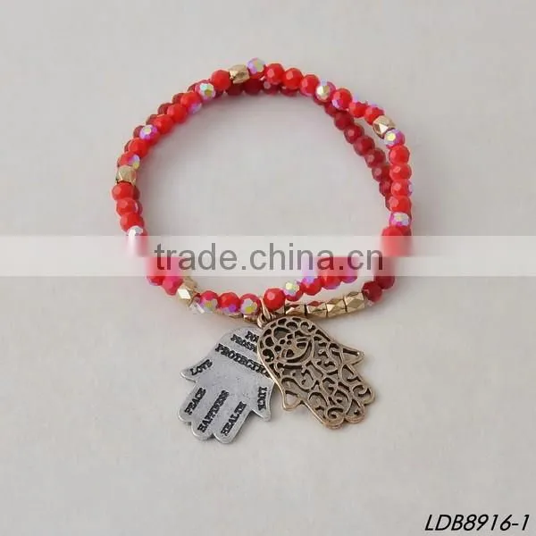 2016 new designs simple alone large faceted glass women bracelet
