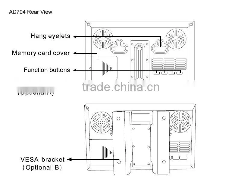 motion sensor activated 7 inch lcd advertising video digital shelf edge displays