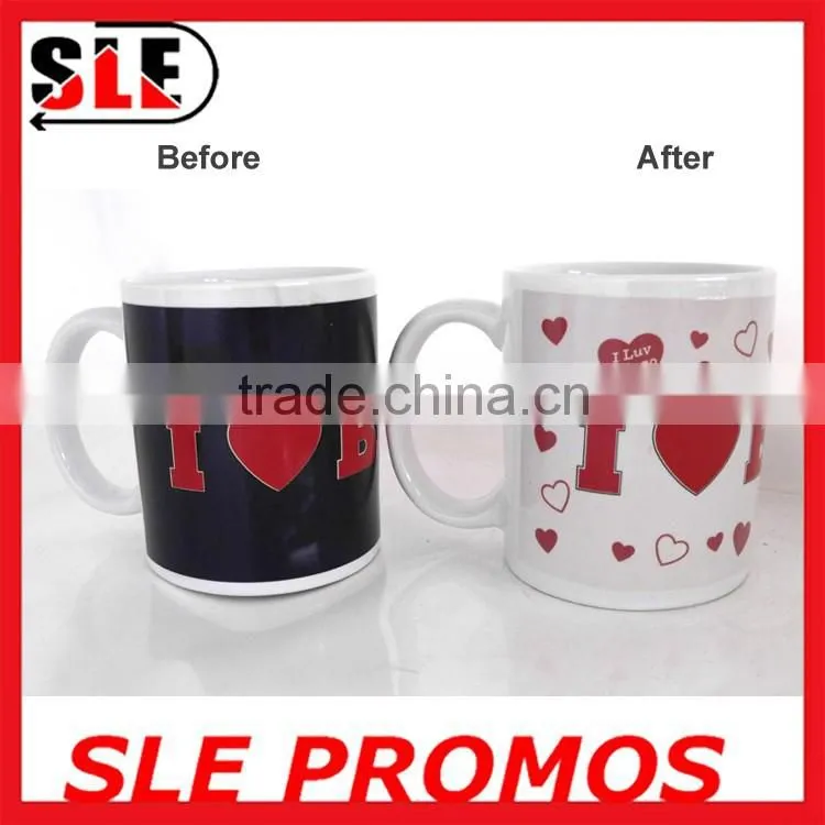 high quality custom heat sensitive color changing cup for sublimation,wholesale best selling hot water color changing mug
