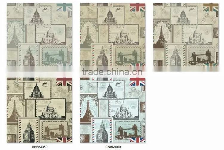 stock printing vinyl wallpaper, english architectural wall paper for children , strippable wall paper sample
