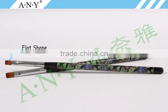 ANY 2016 Hot sale Mental Handle Import High Quality Angled Hair Nail Art Brush Gel Pure Color