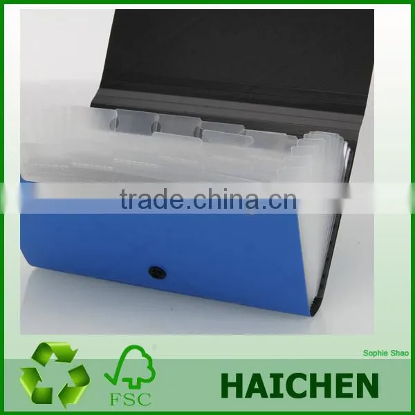 7.09" X 4.41" Haichen13 Pockets Plastic Expanding File Box Document Case Bag for Office (Blue)