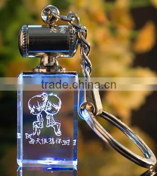 3d laser engraving photo crystal glass keychain