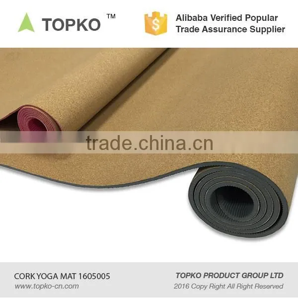 TOPKO new generation TPE cork yoga mat natural cork mat