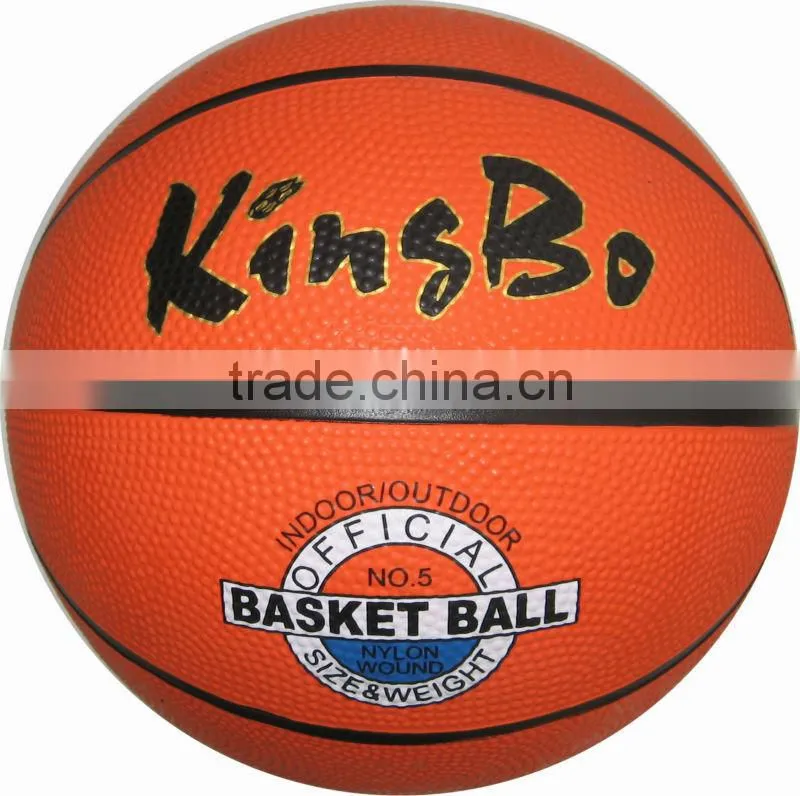 official size 7 rubber basketball ,orange color basketball