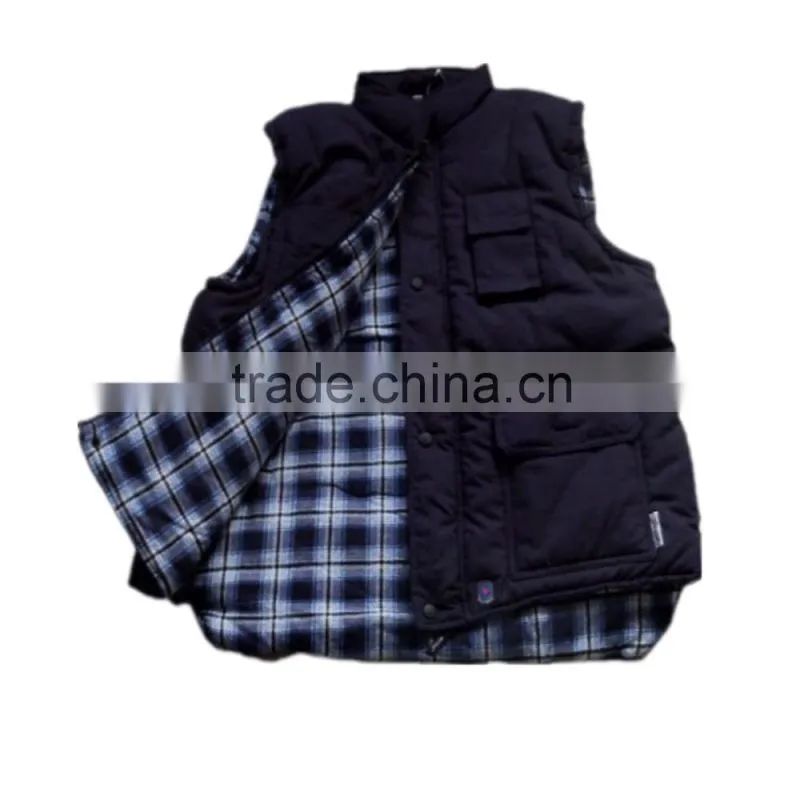 mens cotton-padded waterproof sleeveless jacket