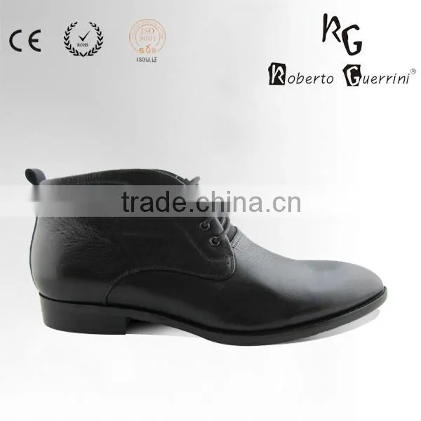 Black Patent Genuine Leather Ankle Boot for Men
