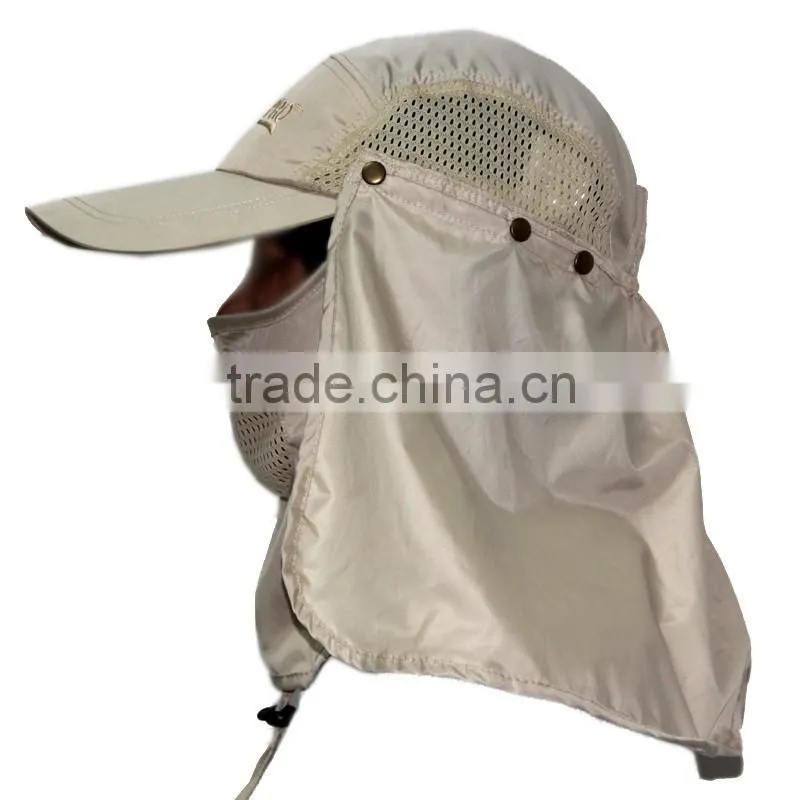 Removable Flap Cap Sun Shield and Mask Perfect for Fishing Hiking Garden Work Outdoor Activities