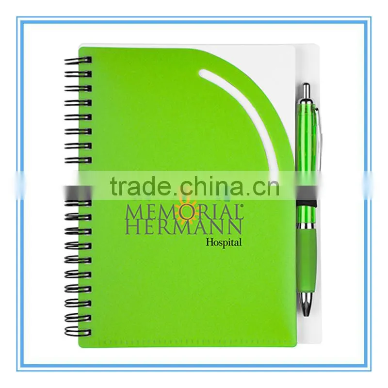 Plastic cheap custom printing notebook for school office promotion