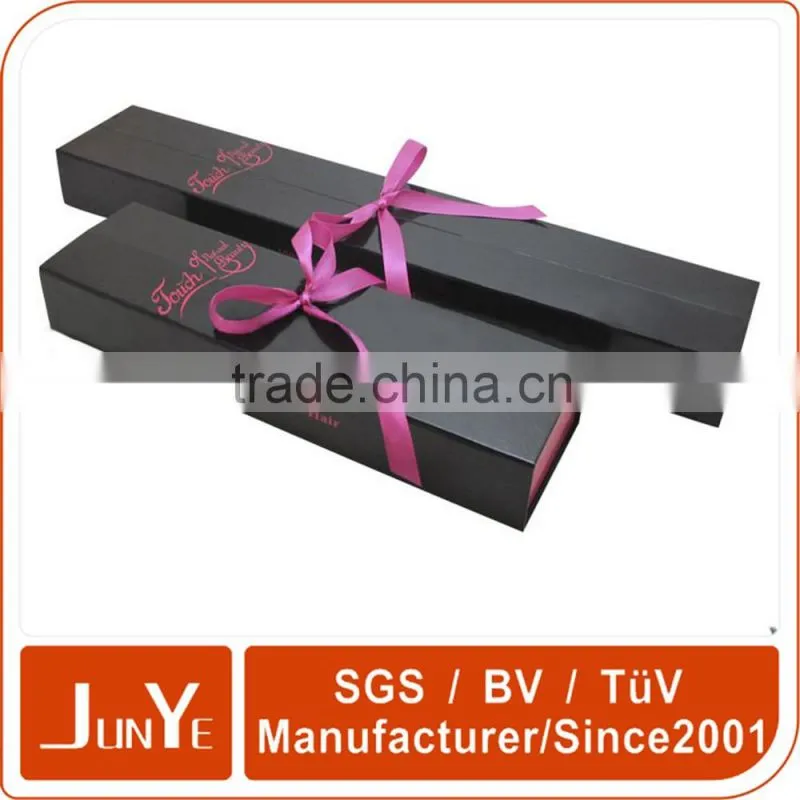 China fashion white wedding custom logo packaging hair box